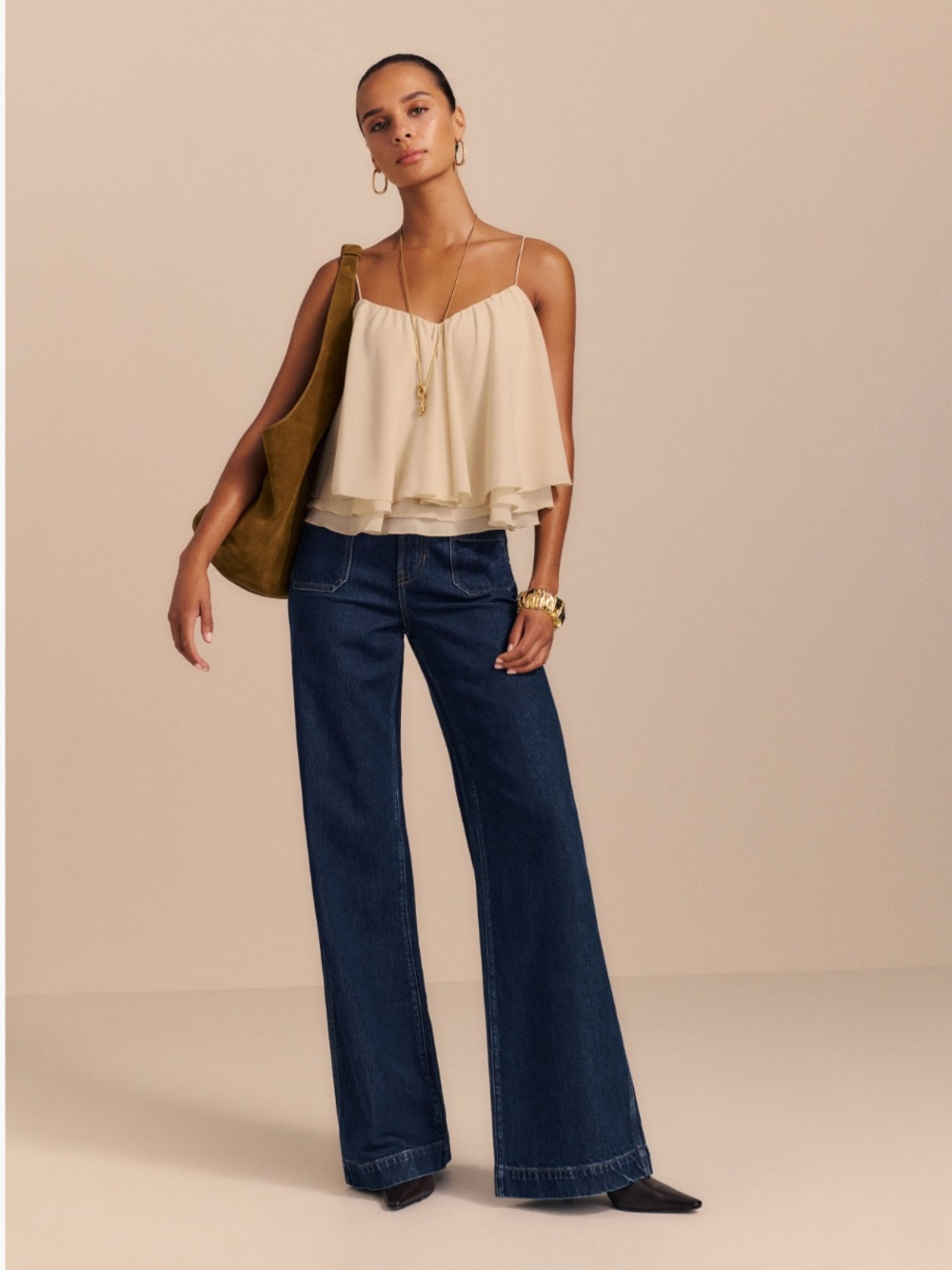 Reformation Cary Stretch High Rise Slouchy Wide Leg Jeans